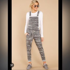 Z Supply Grey Camo Overalls